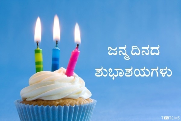 Kannada Birthday Wishes with Birthday Cupcake