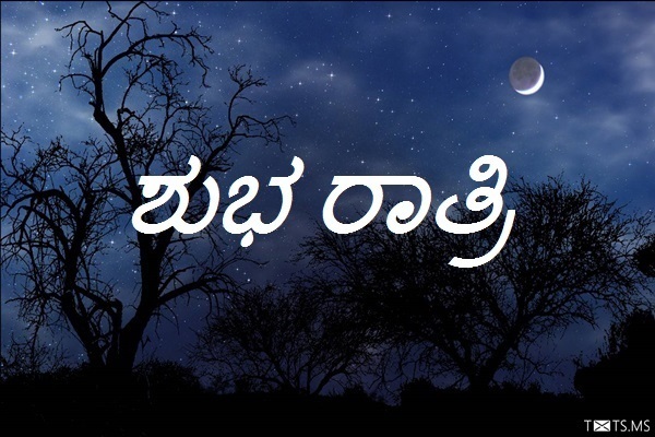 Kannada Good Night Wishes with Moon and Stars