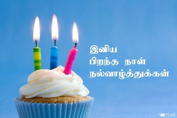 Tamil Birthday Wishes with Cupcake