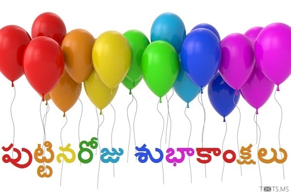 Telugu Birthday Wishes with Balloons