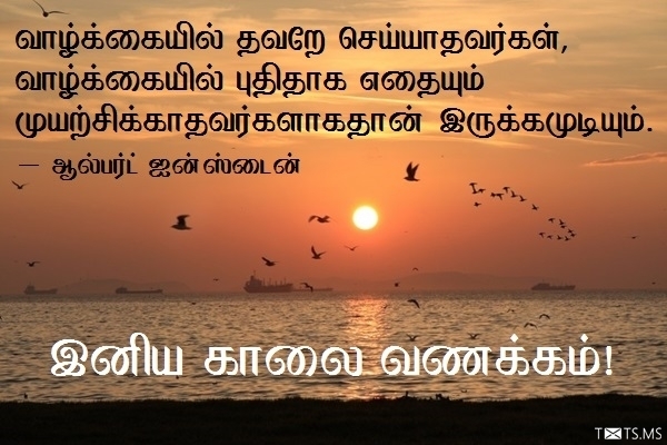 Tamil Good Morning Wishes with Albert Einstein Quote
