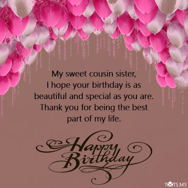 Birthday Wishes for Cousin Sister