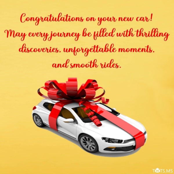 Congratulations on New Car Messages Txts.ms