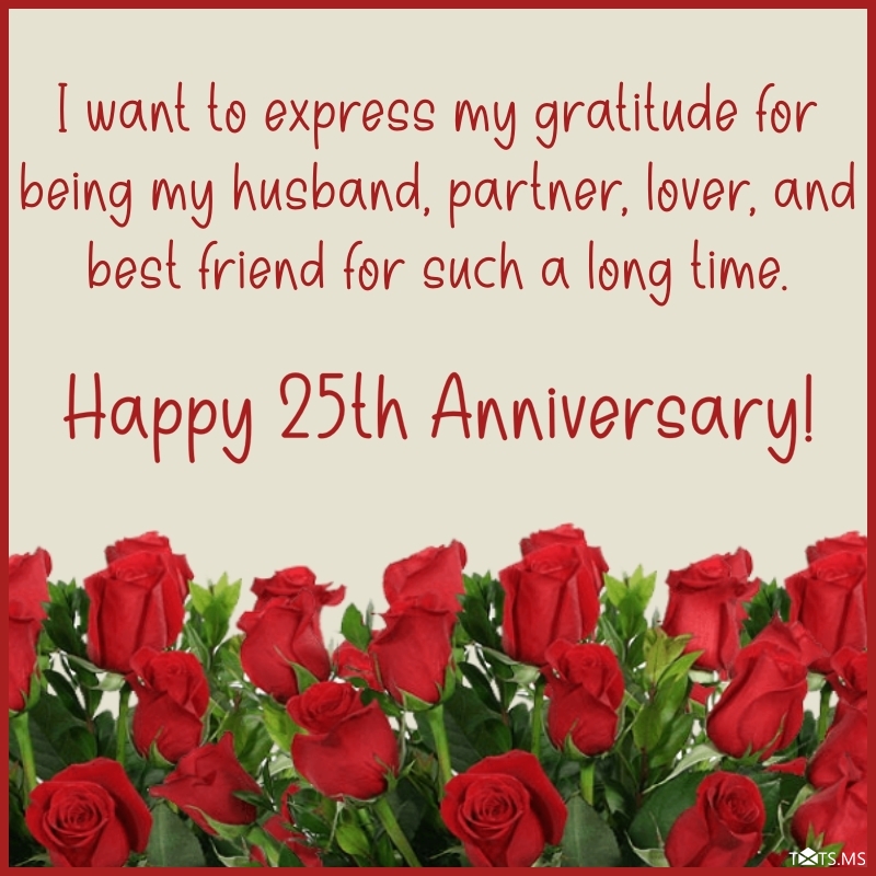 25th Anniversary Wishes for Husband