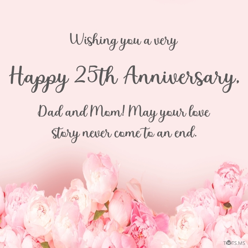 25th Anniversary Wishes for Parents